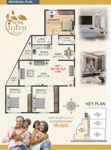 Image of 1350 Sq.ft 3 BHK Apartment / Flat for sale in Aisiri Infra, Rajajinagar, Bengaluru for Rs. 15300000