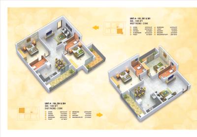 Image of 1335 Sq.ft 2 BHK Apartment / Flat for sale in K Residency, Sarjapur, Bengaluru for Rs. 9600000