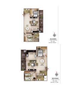 Image of 1222 Sq.ft 2 BHK Apartment / Flat for sale in Laasya Pride, Chikkathoguru Village, Bengaluru for Rs. 9600000