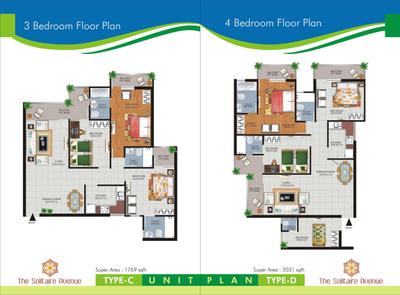 Image of 1745 Sq.ft 3 BHK Apartment / Flat for sale in UK Solitaire Avenue, GMS Road, Dehradun for Rs. 13500000
