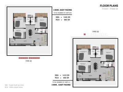 Image of 1428 Sq.ft 3 BHK Apartment / Flat for sale in Modern 77 East Phase I, Chikkadunnasandra, Bengaluru for Rs. 11000000