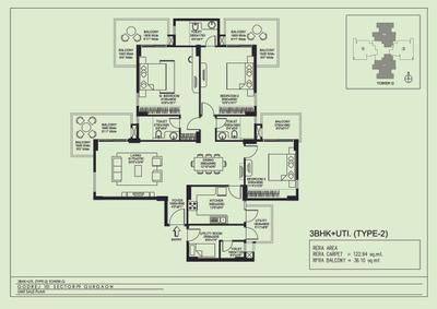 Image of 1478 Sq.ft 2 BHK Apartment / Flat for sale in Godrej Arista, Sector 79, Gurgaon for Rs. 18500000