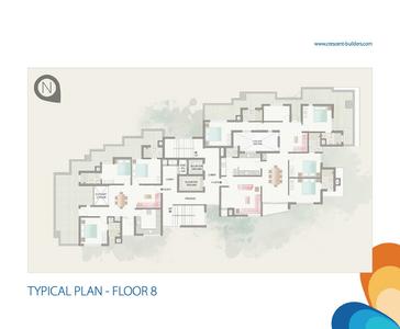 Image of 1104 Sq.ft 2 BHK Apartment / Flat for sale in Crescent Zinnia, Pottammal, Kozhikode for Rs. 7000000