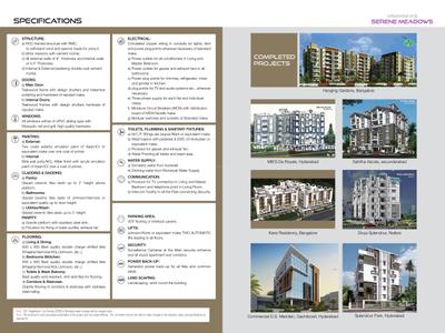 Image of 1750 Sq.ft 3 BHK Apartment / Flat for sale in Vinayakas Serene Meadows, Narsingi, Hyderabad for Rs. 12600000