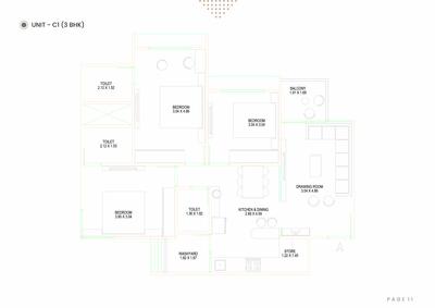 Image of 1755 Sq.ft 3 BHK Apartment / Flat for sale in Gamara Hills, Shela, Ahmedabad for Rs. 8300000