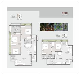 Image of 1000 Sq.ft 2 BHK Apartment / Flat for sale in Sarjan Setu Altezza, Tragad, Ahmedabad for Rs. 6500000