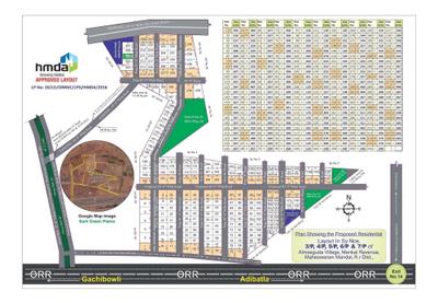 Image of 1800 Sq.ft Residential Plot / Land for sale in Sark Green Plains, Tukkuguda, Hyderabad for Rs. 9800000