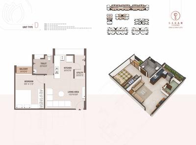 Image of 550 Sq.ft 2 BHK Apartment / Flat for sale in Sakar Residency, Bakrol Bujrang, Ahmedabad for Rs. 3900000