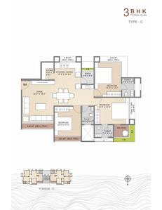 Image of 1958 Sq.ft 3 BHK Apartment / Flat for sale in Madhav Meera Homes, Bhimrad, Surat for Rs. 8900000