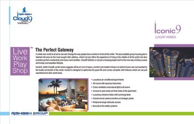 Image of 1050 Sq.ft 2 BHK Apartment / Flat for sale in Rishabh Cloud 9 Towers, Vaishali, Ghaziabad for Rs. 9000000