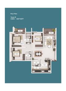 Image of 1224 Sq.ft 2 BHK Apartment / Flat for sale in Northern City Tower C, Attavar, Mangalore for Rs. 9000000
