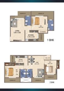 Image of 850 Sq.ft 2 BHK Apartment / Flat for sale in Salasar Elanza Tower 1, Mira Road East, Mira Bhayandar for Rs. 10521000