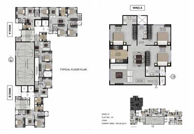 Image of 1495 Sq.ft 3 BHK Apartment / Flat for sale in Lalani Grandeur, Malad East, Mumbai for Rs. 27500000