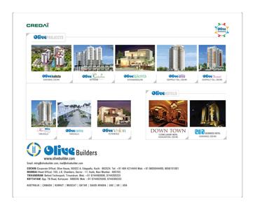 Image of 1380 Sq.ft 2 BHK Apartment / Flat for sale in Olive Builders Cressida, Kazhakkoottam, Thiruvananthapuram for Rs. 9200000