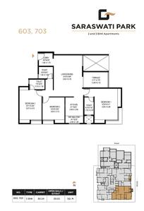Image of 900 Sq.ft 2 BHK Apartment / Flat for sale in Gokhale Saraswati Park, Kothrud, Pune for Rs. 13900000