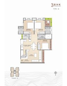 Image of 1958 Sq.ft 3 BHK Apartment / Flat for sale in Madhav Meera Homes, Bhimrad, Surat for Rs. 8900000