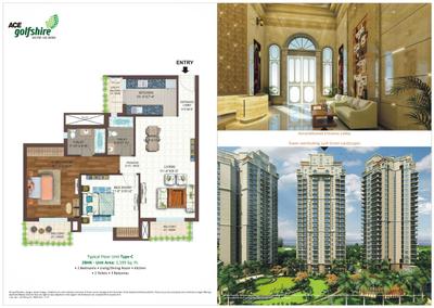 Image of 1000 Sq.ft 2 BHK Apartment / Flat for sale in ACE Golfshire, Sector 150, Noida for Rs. 14000000