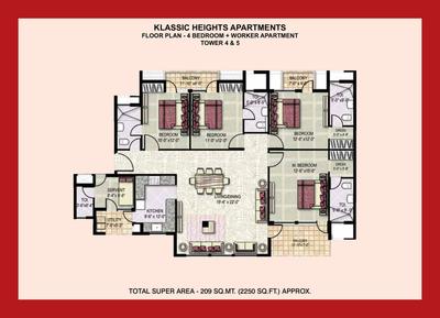 Image of 1125 Sq.ft 2 BHK Apartment / Flat for sale in Jaypee Klassic Heights, Sector 130, Noida for Rs. 12500000