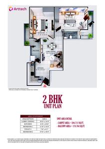 Image of 1045 Sq.ft 2.5 BHK Apartment / Flat for sale in Arttech Maulshree Heights, Sector 84, Faridabad for Rs. 10000000