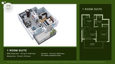 Image of 700 Sq.ft 1 BHK Apartment / Flat for sale in Viridian The Plaza, Sector 106, Gurgaon for Rs. 7000000