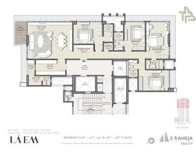 Image of 3900 Sq.ft 5 BHK Apartment / Flat for sale in LA EM By S Raheja, Khar West, Mumbai for Rs. 240000000