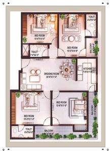 Image of 1535 Sq.ft 3 BHK Apartment / Flat for sale in Way Jovian Luxury Homes, Bamheta, Ghaziabad for Rs. 12000000