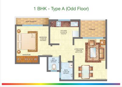 Image of 930 Sq.ft 2 BHK Apartment / Flat for sale in Raunak City Sector VI F2, Kalyan West, Kalyan for Rs. 5800000