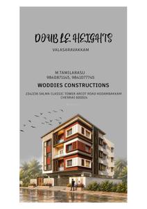 Image of 1350 Sq.ft 3 BHK Apartment / Flat for sale in Woddies Double Heights, Valasaravakkam, Chennai for Rs. 15100000