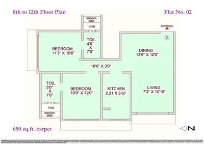 Image of 1310 Sq.ft 3 BHK Apartment / Flat for sale in Mahesh Jai Arati, Chembur, Mumbai for Rs. 36000000