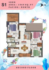 Image of 1069 Sq.ft 3 BHK Apartment / Flat for sale in AK Crystal, Anakaputhur, Chennai for Rs. 5700000