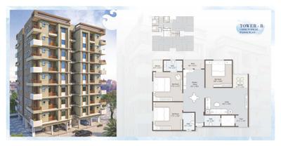 Image of 817 Sq.ft 3 BHK Apartment / Flat for sale in Ratnam Oasis, Waghodia Road, Vadodara for Rs. 4551000