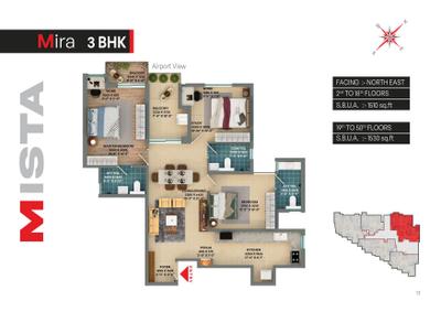 Image of 935 Sq.ft 2 BHK Apartment / Flat for sale in Mista Sri City Budigere Cross by Mista Infra Private Limited, Budigere Cross, Bengaluru for Rs. 11270000