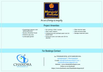 Image of 820 Sq.ft 1.5 BHK Apartment / Flat for sale in Chandra Marigold Floresta, Mapusa, Goa for Rs. 7950000