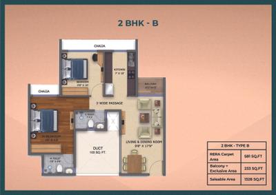 Image of 1409 Sq.ft 2 BHK Apartment / Flat for sale in Moraj Silent Valley, Nerul, Navi Mumbai for Rs. 24100000