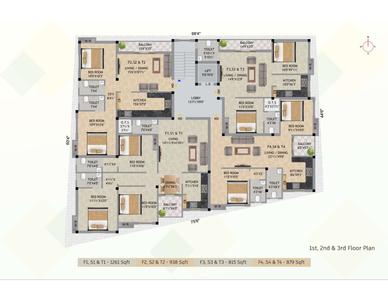 Image of 938 Sq.ft 2 BHK Apartment / Flat for sale in Sai Shanmuga Flats, Kattupakkam, Chennai for Rs. 6753600