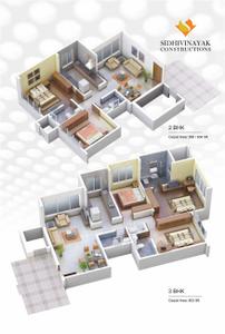 Image of 600 Sq.ft 1 BHK Apartment / Flat for sale in Sidhivinayak Hill Ridge, Powai, Mumbai for Rs. 14500000