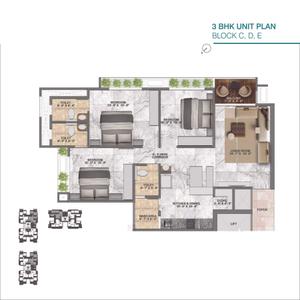 Image of 950 Sq.ft 3 BHK Apartment / Flat for sale in Nakshtra Samved Dreams, Sargasan, Gandhinagar for Rs. 8200000