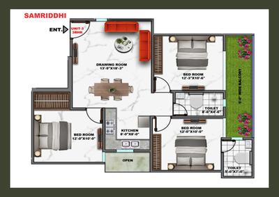 Image of 1600 Sq.ft 3 BHK Apartment / Flat for sale in Lucky Aestor Square, Noida Extension, Greater Noida for Rs. 6200000