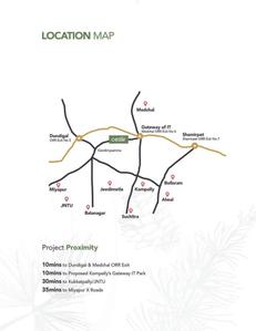 Image of 1020 Sq.ft 2 BHK Apartment / Flat for sale in Bonsai Cedar, Gundlapochampalli, Hyderabad for Rs. 5500000