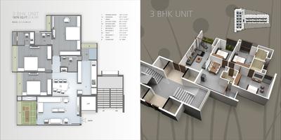 Image of 1870 Sq.ft 3 BHK Apartment / Flat for sale in Orchid Harmony, Shela, Ahmedabad for Rs. 12100000