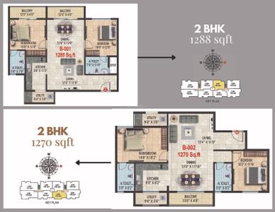 Image of 1250 Sq.ft 3 BHK Apartment / Flat for sale in Sonin Park South, Arakere, Bengaluru for Rs. 17200000