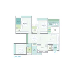 Image of 1860 Sq.ft 3 BHK Apartment / Flat for sale in Gala Swing, South Bopal, Ahmedabad for Rs. 12800000