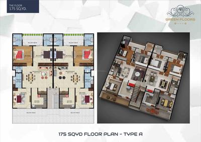 Image of 1850 Sq.ft 3 BHK Builder Floor for sale in AKJ Green Floors, Crossings Republik, Ghaziabad for Rs. 11000000
