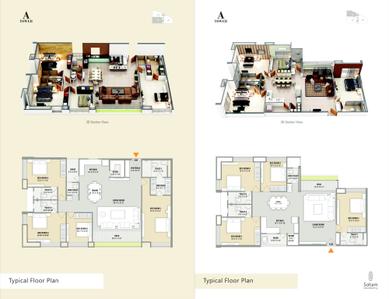 Image of 3100 Sq.ft 4.5 BHK Apartment / Flat for sale in Soham Residency Phase II Building A And F, Patel Nagar, Surat for Rs. 13000000