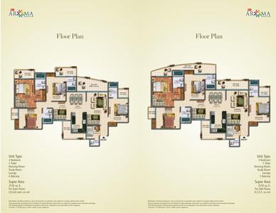 Image of 1325 Sq.ft 3 BHK Apartment / Flat for sale in JM Aroma, Sector 75, Noida for Rs. 17000000