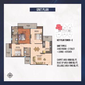Image of 950 Sq.ft 2 BHK Apartment / Flat for sale in PS Apartment, Vrindavan Yojana, Lucknow for Rs. 7581000