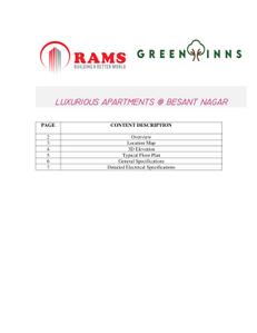 Image of 887 Sq.ft 2 BHK Apartment / Flat for sale in Rams Green Inns, Besant Nagar, Chennai for Rs. 14800000