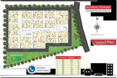 Image of 1965 Sq.ft 3 BHK Apartment / Flat for sale in Sunrise Towers, Attapur, Hyderabad for Rs. 13558500