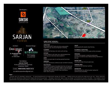 Image of 350 Sq.ft 1 BHK Apartment / Flat for sale in Sakshi Sarjan Tower, Jalaram Nagar, Ankleshwar for Rs. 1600000