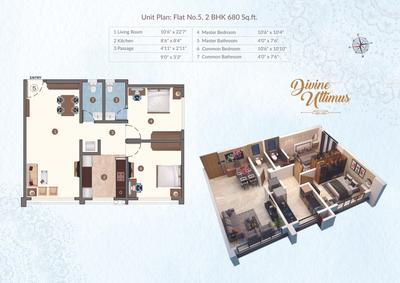 Image of 550 Sq.ft 1 BHK Apartment / Flat for sale in Divine Ultimus, Ghatkopar East, Mumbai for Rs. 11000000